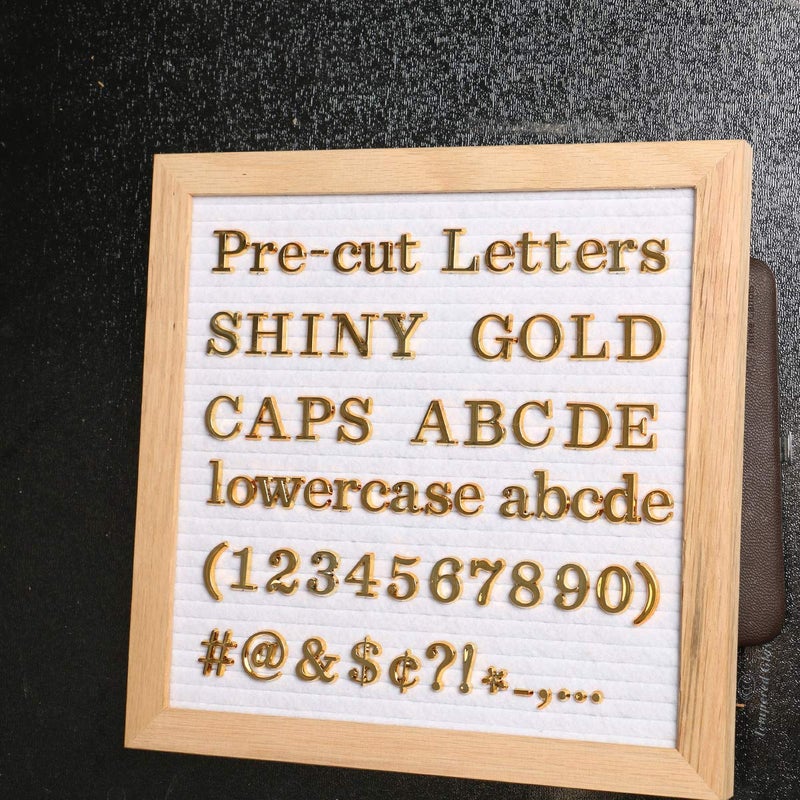 Big Role Gold Letters for Letter Board Letters Only, 3/4 inch Message Board Letters Felt Letter Board Sign Accessories (375), 0.75â€ Pre Cut Plastic Letterboard Letters Numbers Changeable Menu Board Replacement - Image 3